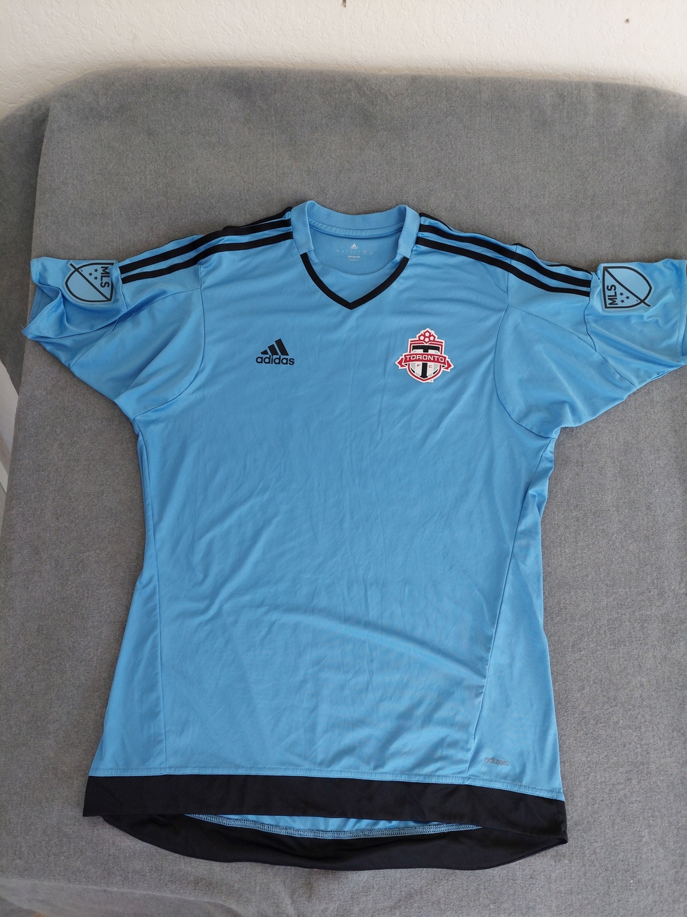 Toronto FC Adidas Climacool Soccer Training Jersey Light Blue Men's Large